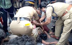 Kerala Police Drag Grieving Jishnu’s Mother Mahija on the Streets-Mahija