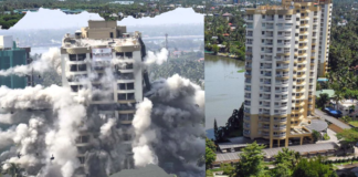 H2O Holy Faith apartment demolished in Kochi’s Maradu